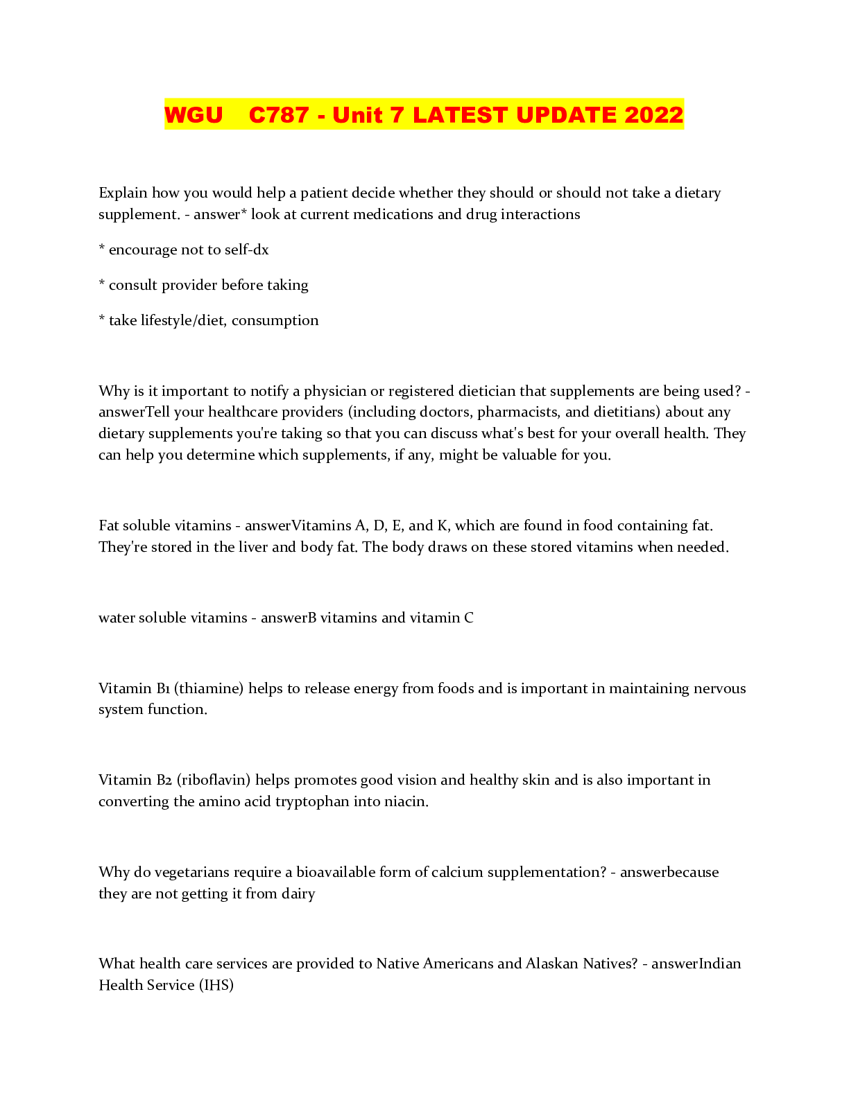 Preview image of WGU C787 - Unit 7 LATEST UPDATE 2022 document